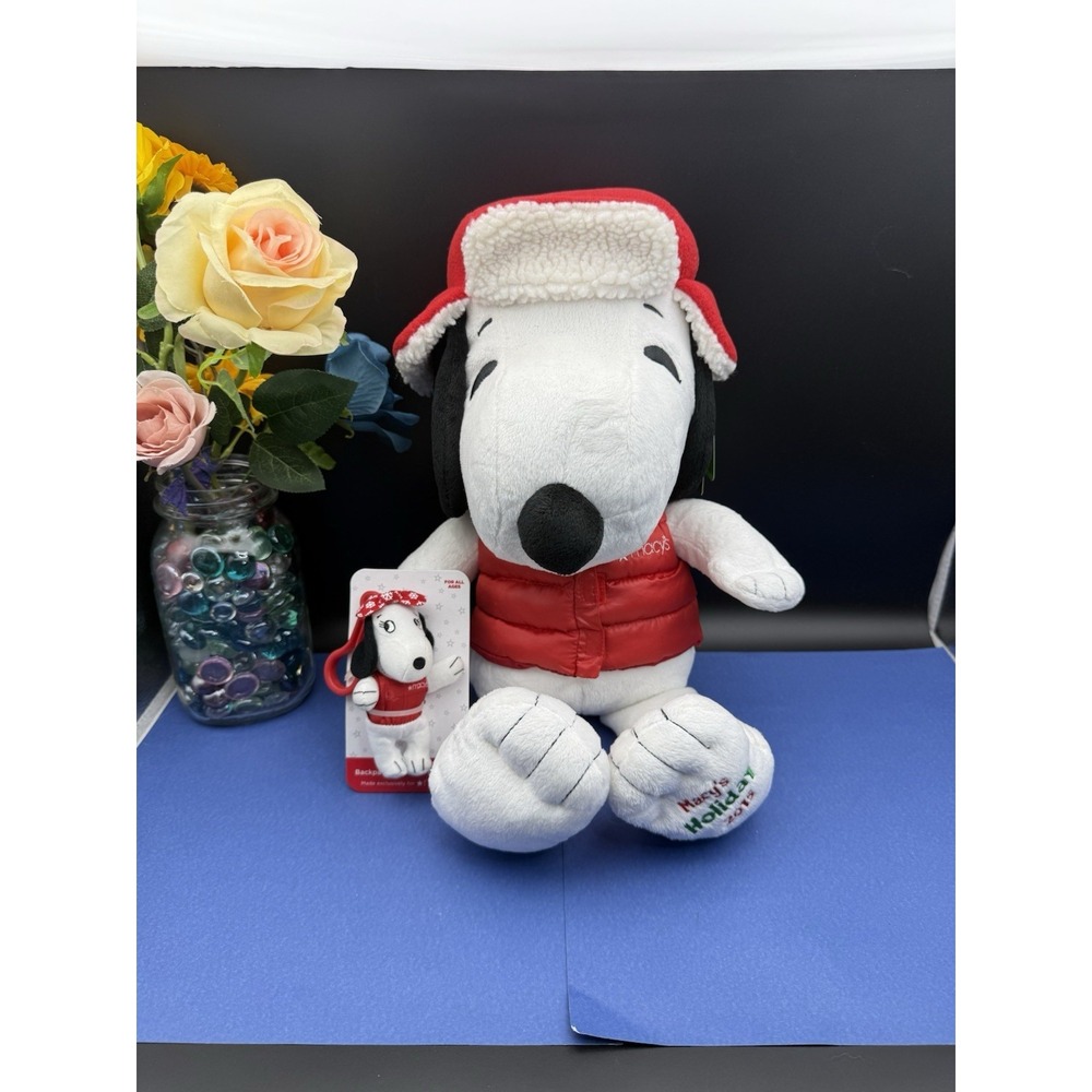 Peanuts Macy's Exclusive "Snoopy" Christmas 2015 Soft Plush 18" + Bonus Belle